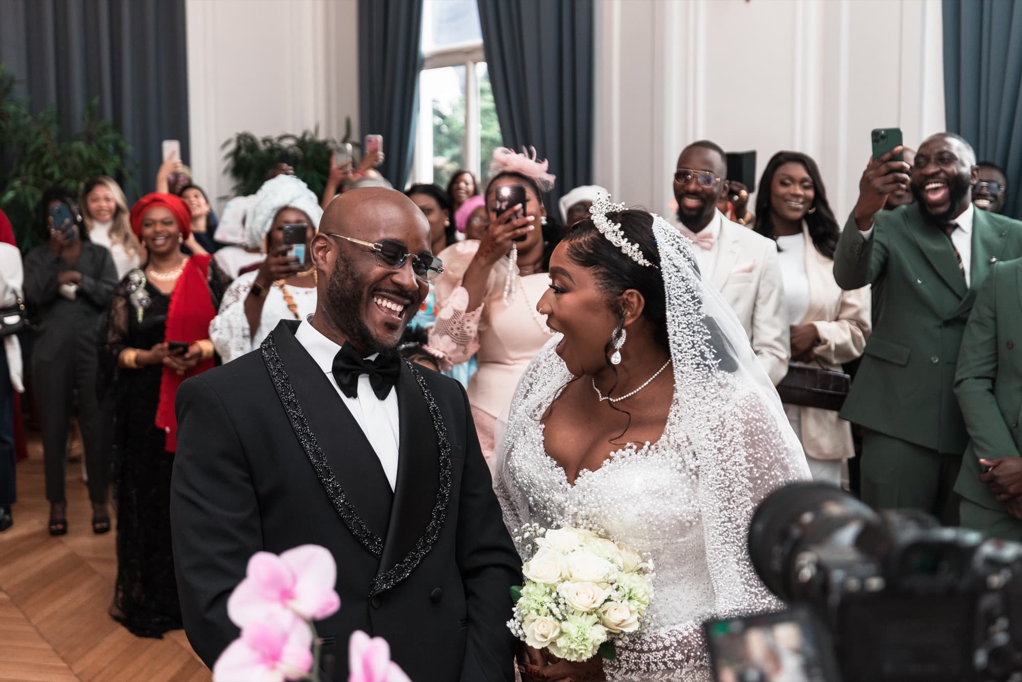 Portrait mariés noir et blanc